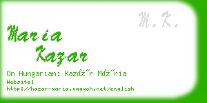 maria kazar business card